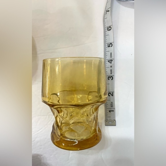 3 Continental Can Company MCM Optic Dot /Thumbprint 8 Oz Amber Glasses 5… - Picture 6 of 9